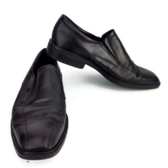 Ecco Men\'s Black Leather Casual Loafers Size EU 44